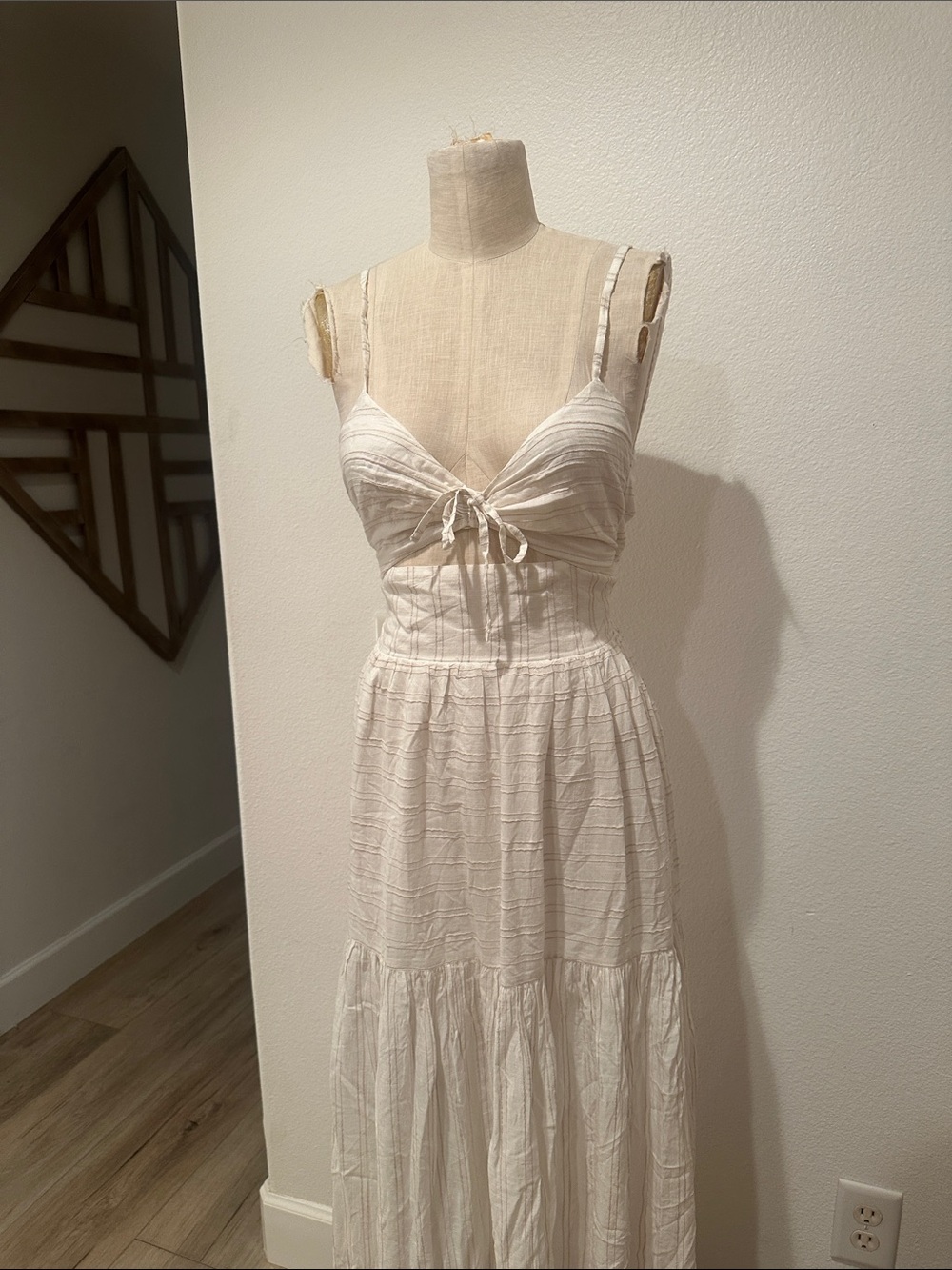 L*space Cream Maxi Tie-Front Sundress - Picture 2 of 11